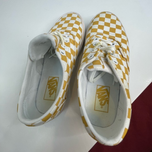 Vans Yellow Checkerboard Lace Up Skate Sneakers - Picture 11 of 15